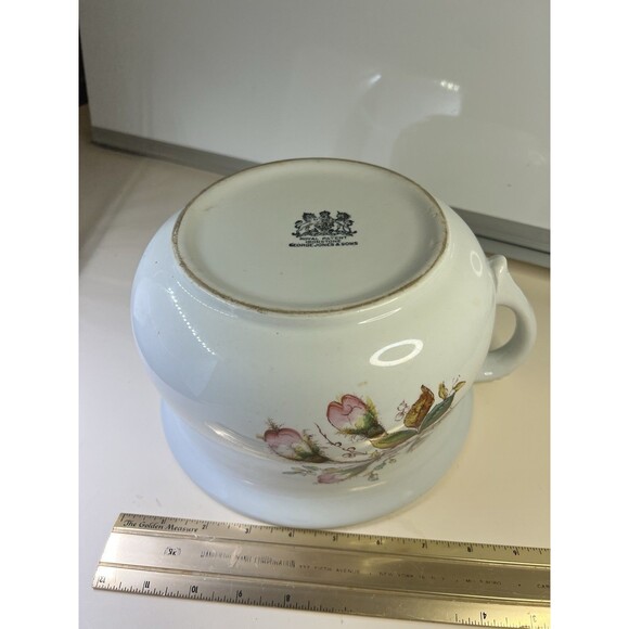 Antique George Jones & SonsIronstone Chamber Pot Victorian Floral Design 1880’s - Picture 5 of 8